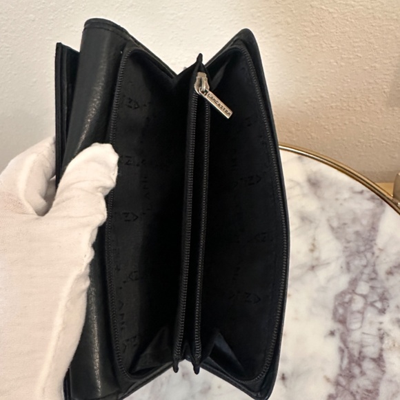 Vintage Lancaster Paris Modele Depose Black Leather Clutch Wallet - Picture 11 of 12